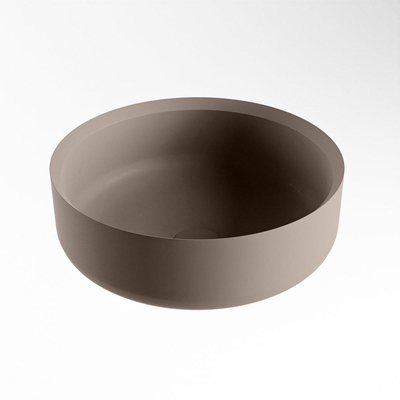 Mondiaz Coss Waskom - 36x36x13cm - rond - opbouw - Solid surface - Smoke