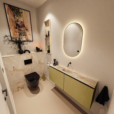 MONDIAZ TURE-DLUX 120cm toiletmeubel Oro. EDEN wastafel Frappe positie midden. Zonder kraangat.