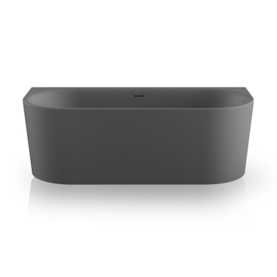Plieger Kansas Halfvrijstaand bad - 180x80x60cm - met slotoverloop - met af- en overloopgarnituur - met poten - acryl - cement grijs