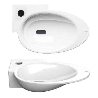 Clou First fonteinkom 38.8x24.6cm kraangat links Keramiek Wit