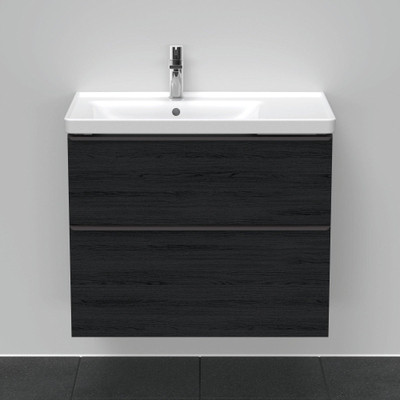 Duravit D-Neo wastafelonderkast 78.4x62.5x45.2cm 2 lades Eiken (zwart) Mat