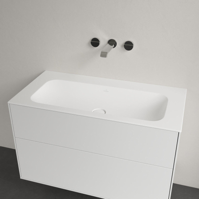 Villeroy & boch Finion meubelwastafel 100x50 zonder kraangat zonder overloop stonewhite Ceramic+ stone white