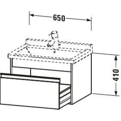 Duravit Ketho Wastafelonderkast 65x45.5x41cm 1 lade Standaard greep met softclose spaanplaat wit Mat