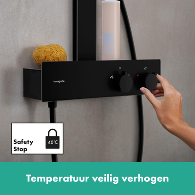 Hansgrohe Rainfinity showerpipe 250 1jet showertablet 350 matzwart