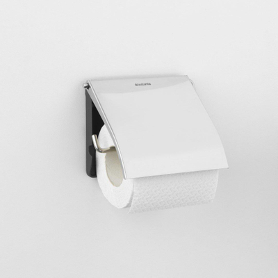 Brabantia ReNew toiletrolhouder met klep ReNew brilliant steel