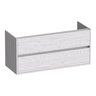 BRAUER Adore wastafelonderkast - 120x46x55cm - 2 softclose lades - greeploos - 2 sifon uitsparingen - Forest Seashell