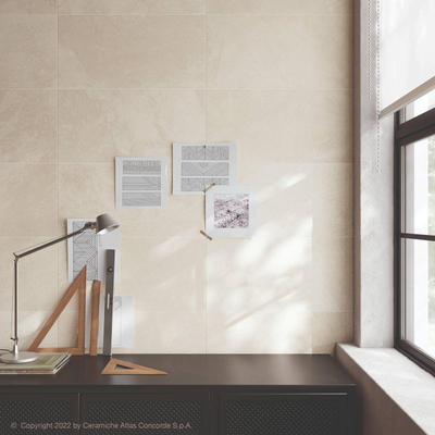 Atlas Concorde Solution wand- en vloertegel - 59.5x59.5cm - 8mm - gerectificeerd - Natuursteen look - Beige