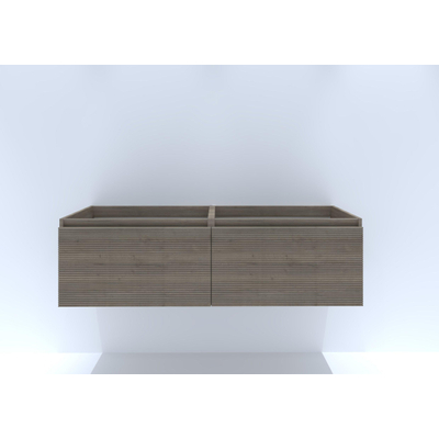 HR badmeubelen Matrix Wastafelonderkast - 140x44.8x40cm - 3D-front - 2 lades - greeploos met greeplijst - charleston