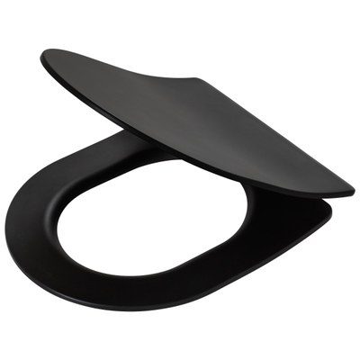 Tiger Tune Toiletbril Duroplast Zwart RVS geborsteld