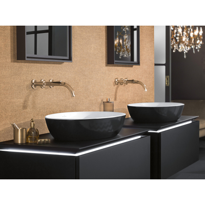 Villeroy & Boch Artis opzetwastafel ovaal 61x41x12.5cm zonder kraangat zonder overloop coal black