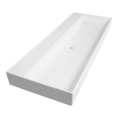 Saniclass Legend Meubelwastafel - 120x47x13cm - overloop - 1 wasbak - zonder kraangat - keramiek - wit