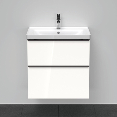 Duravit D-Neo wastafelonderkast 63.4x62.5x45.2cm 2 lades wit Hoogglans