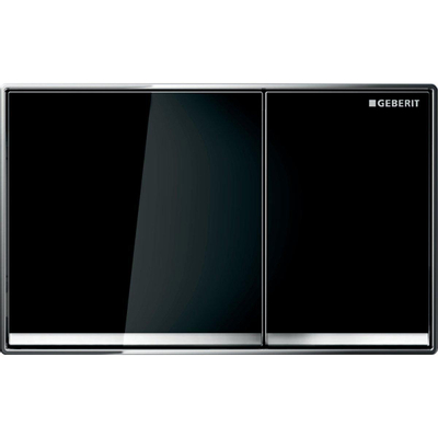Geberit Omega60 bedieningsplaat - 2-toets spoeling - vierkant - glas zwart