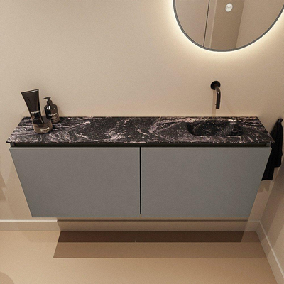 MONDIAZ TURE-DLUX 120cm toiletmeubel Smoke. EDEN wastafel Lava positie rechts. Zonder kraangat.