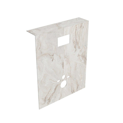 MONDIAZ HOPE Toiletplaat Set - solid surface achterwand - 100x125cm - Planchet 100x23cm - voorgeboord - Frappe