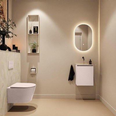 MONDIAZ TURE-DLUX 40cm toiletmeubel Rosee. EDEN wastafel Ostra positie midden. Zonder kraangat.