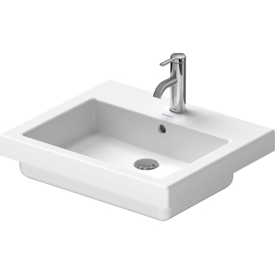 Duravit Vero inbouwwastafel 55x46.5cm met kraangat en overloop met wondergliss wit