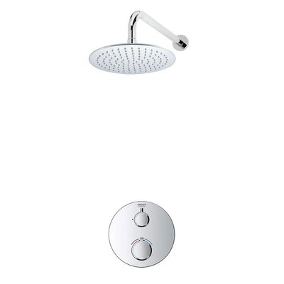 GROHE Grohtherm Regendoucheset Inbouw- - hoofddouche 20 cm - 1 functie - wandarm 35cm - chroom