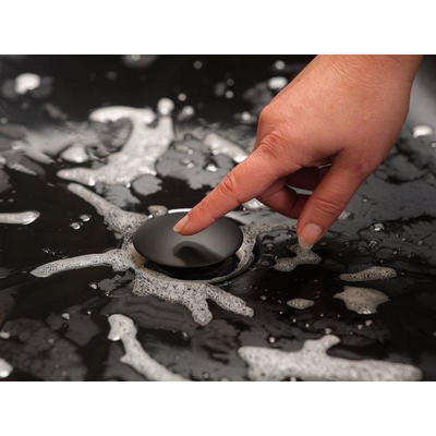 Plieger Kansas Hoekbad - 180x80x60cm - hoek rechts - met slotoverloop - met af- en overloopgarnituur - met poten - acryl - mat zwart