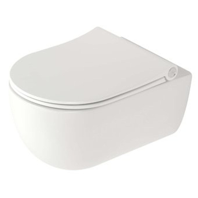 Plieger Kansas/Pressalit wandclosetpack m. wandcl. diepspoel spoelrandloos m. Pressalit Kansas D2 zitting slim 36x54.5cm m. softclose en lift-off wit