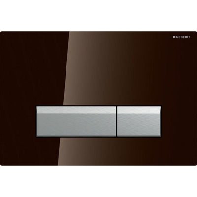 Geberit Sigma40 bedieningplaat, 2-toets spoeling frontbediening voor toilet 26.6x18.2cm umbra glas / aluminium OUTLETSTORE
