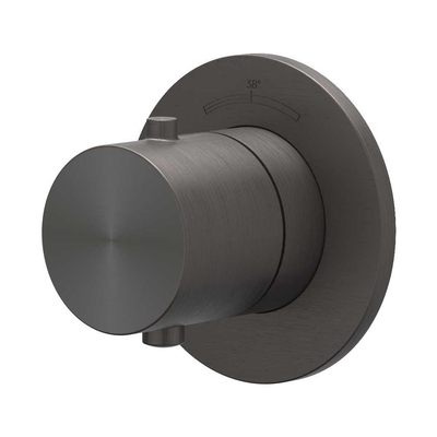 IVY ConcordAfbouwdeel - voor Inbouwthermostaat - Symmetry - rond rozet - RVS316 geborsteld carbon black PVD