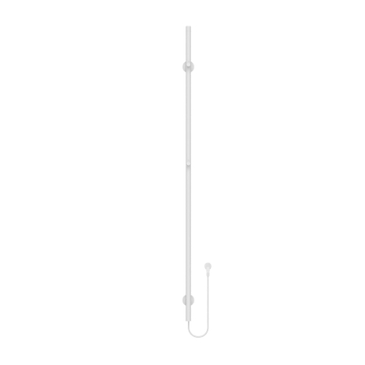 Belrad Rod staafhanddoekdroger - 150x6,3x12,7 cm - elektrisch - enkel - 60w - 2,5cm - glanzend wit