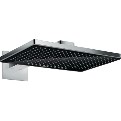 Hansgrohe Rainmaker select 460 2jet hoofddouche wand uitvoering zwart glas chroom