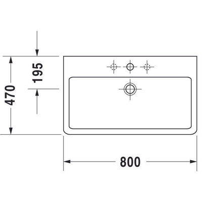 Duravit Vero wastafel 80x47 cm. met 1 kraangat wit