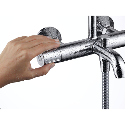 Hansgrohe Vernis showerpipe met badthermostaat chroom