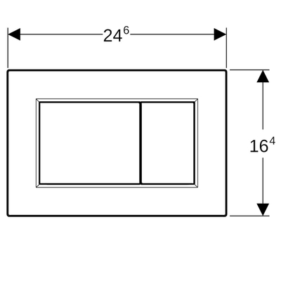 Geberit Sigma01 bedieningsplaat - 2-toets spoeling - vierkant - Alpien wit