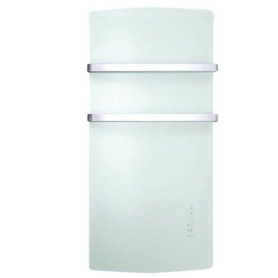 DRL E-comfort Deva Radiator - 105x52cm - elektrisch - met fanheater - glas - 1500watt - wit OUTLETSTORE