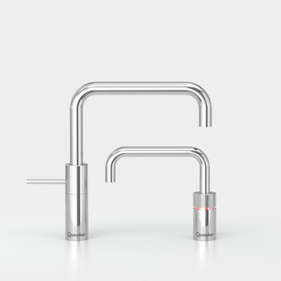 Quooker NL Nordic Square Twintaps met COMBI en CUBE reservoir chroom