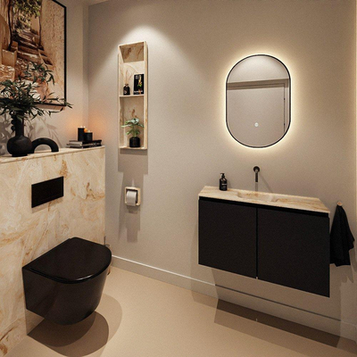 MONDIAZ TURE-DLUX 80cm toiletmeubel Urban. EDEN wastafel Frappe positie midden. Zonder kraangat.
