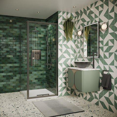 Crosswater Asura zijpaneel voor inklapbare deur - 90cm - leisteen