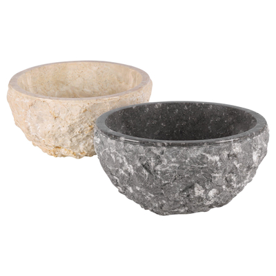 Differnz ASTI Waskom - 38cm - gepolijst natuursteen - grijs