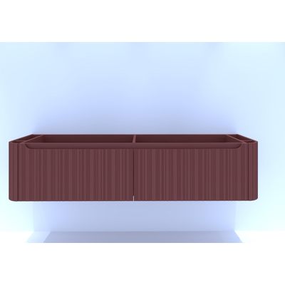 HR badmeubelen Juice Wastafelonderkast - 180x45x40cm - ronde hoeken - 3D-front - 2 lades - terra mat