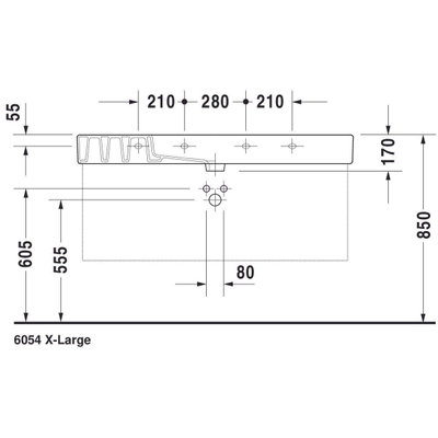 Duravit Vero meubelwastafel 125x49 cm. wit