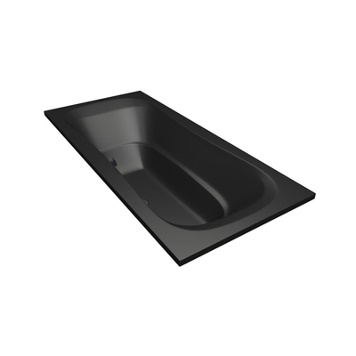 Xenz Nassau ligbad - 200x90cm - met overloop - zonder afvoer - Acryl Ebony mat
