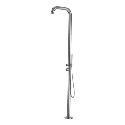 Fortifura Outdoor Original Vrijstaande Buitendouche - Geborsteld RVS PVD (RVS) 316 - handdouche - Geborsteld RVS PVD (RVS)