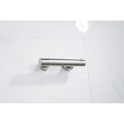 Fortifura Calvi douchekraan met glijstangset met ronde handdouche, gladde doucheslangGeborsteld RVS PVD (RVS)