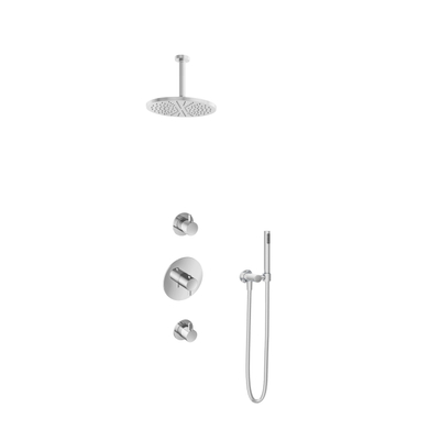 Hotbath Get together IBS2R Regendoucheset inbouw - 15cm plafondarm - 25cm ronde hoofddouche - staafhanddouche - chroom