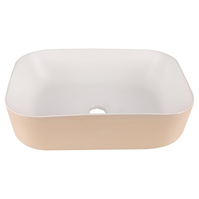 Differnz ZENA Waskom - 48x38x13cm - keramiek - beige/wit