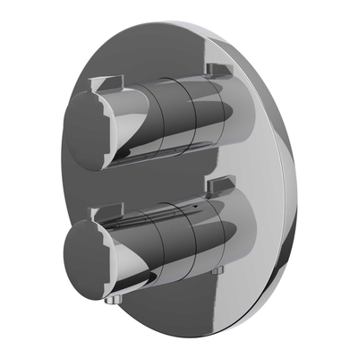 IVY Pact Afbouwdeel - voor Inbouwthermostaat - 1 stopkraan - rond rozet - Chroom