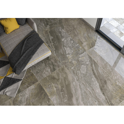 Cifre Ceramica Luxury wand- en vloertegel - 60x120cm - gerectificeerd - Natuursteen look - Nature gepolijst (grijs)