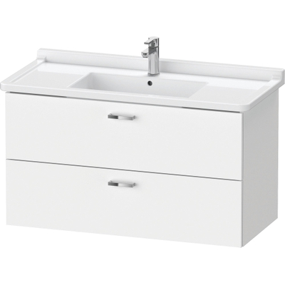 Duravit XBase Wastafelonderkast 100x46.8x56cm Standaard greep met softclose spaanplaat Grafiet Mat