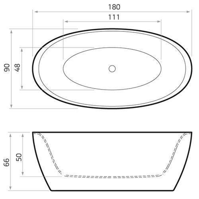 Xenz Sio Solid Surface 180x90x66