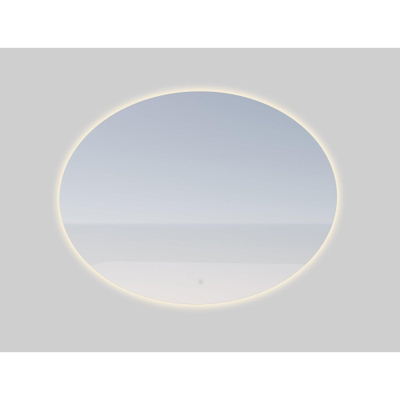 FugaFlow Eccelente Arredo badkamerspiegel ovaal 80x60cm met indirecte LED verlichting met spiegelverwarming en touch schakelaar