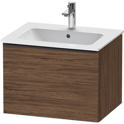 Duravit D-Neo wastafelonderkast 61x44x46.2cm 1 lade Noten (donker) Mat