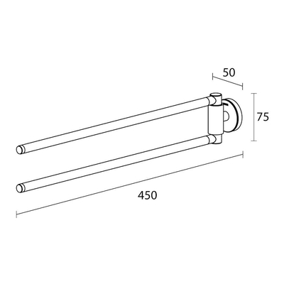 Tiger Urban Handdoekhouder - dubbel - draaibaar - rond - zwart